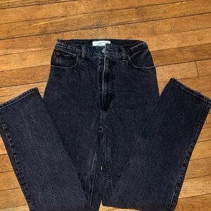 Abercrombie & Fitch Ultra High Rise 90s Black Straight Leg Jeans